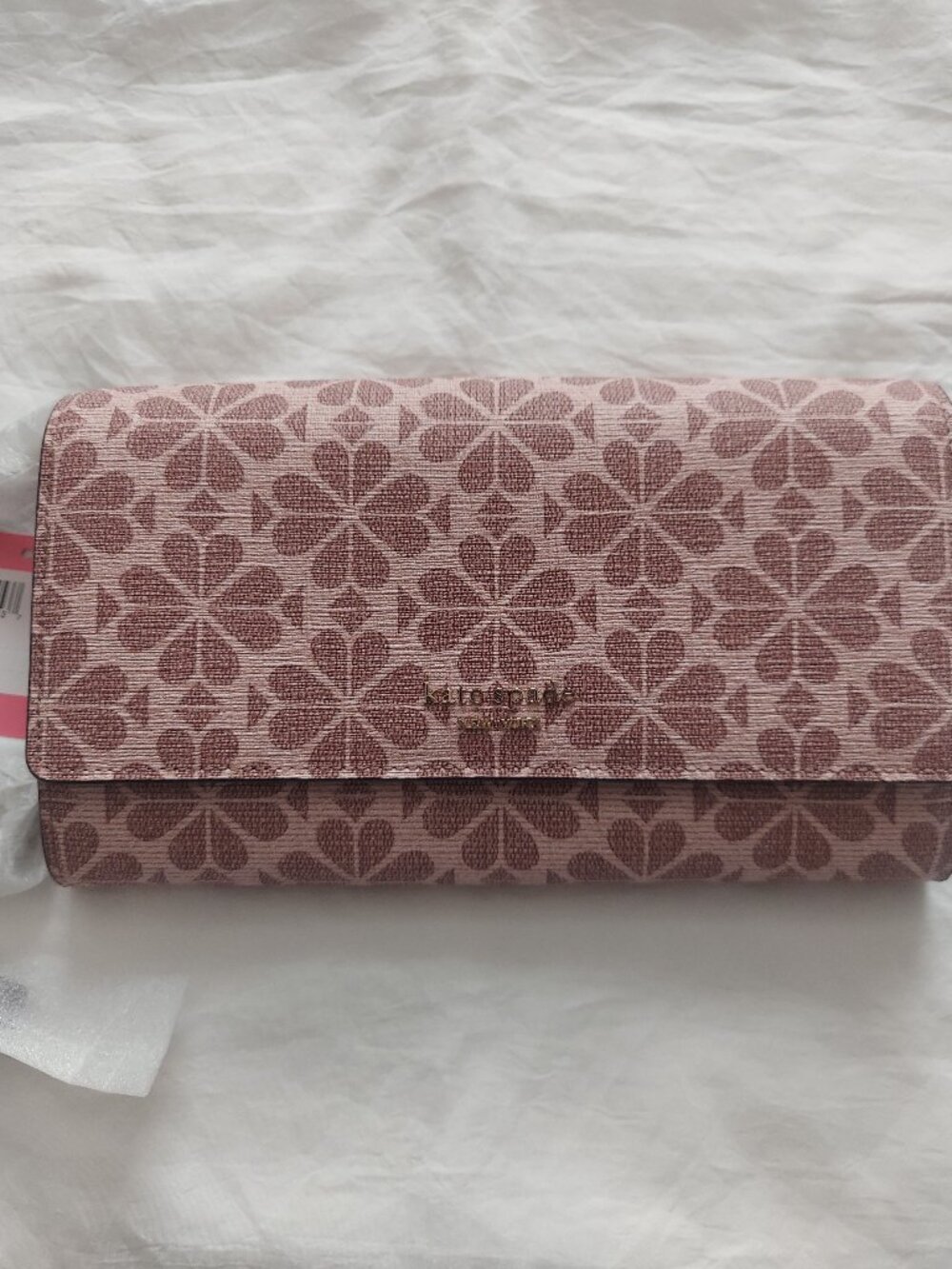 Kate Spade Chain Clutch Pink Flower Coated Canvas (NWT)